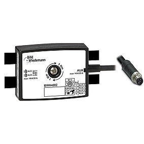 Distribuidor pasivo AUX, 16A-20A, a 1 x enchufe de cable de alimentación M12, recto, codificado en L, 4 polos, profundidad 25 mm, IP67