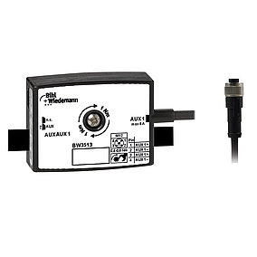 Distribuidor pasivo AUX a 1 x toma de cable de alimentación M12, recta, codificada en T, 4 polos, profundidad 19 mm, IP67